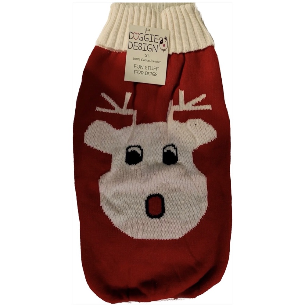 DOG **XXL** 50-60 LBS Doggie Design Cotton Sweater Reindeer CHRISTMAS HOLIDAY